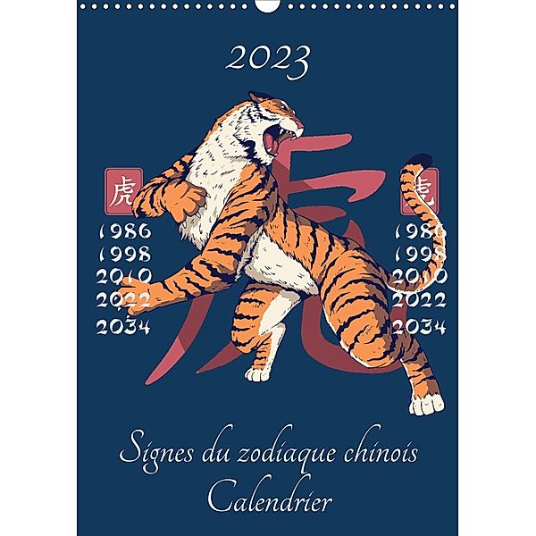 Signes du zodiaque chinois (Calendrier mural 2023 DIN A3 vertical), Luca Schmidt