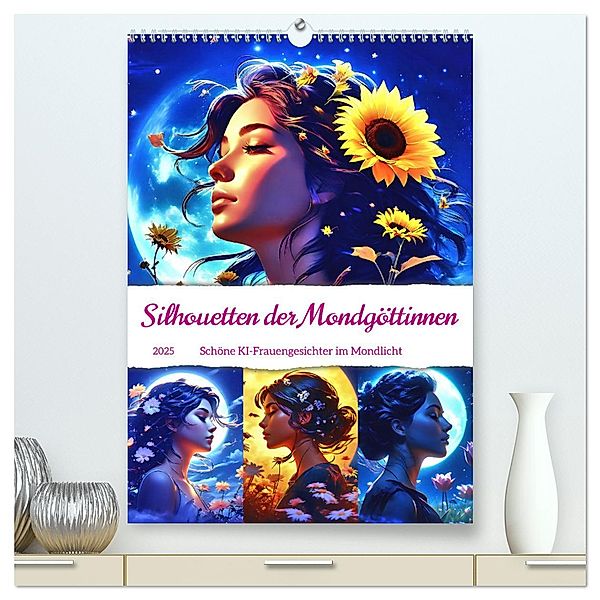 Silhouetten der Mondgöttinnen (hochwertiger Premium Wandkalender 2025 DIN A2 hoch), Kunstdruck in Hochglanz, Calvendo, Katharina Stachanczyk