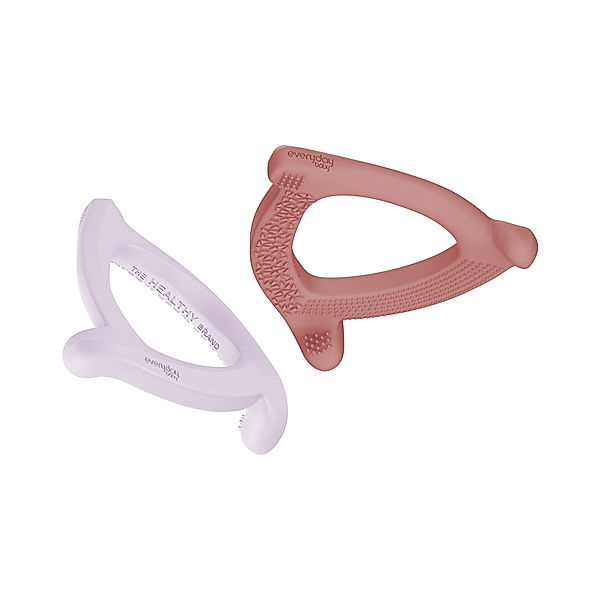 Everyday Baby Silikon Beißring EVERYDAY BABY - TRIANGEL (10cm) 2er Set in rot/lila