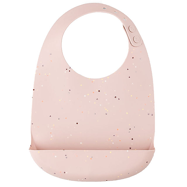 Silikon-Lätzchen CONFETTI mit Auffangschale in rosa kaufen