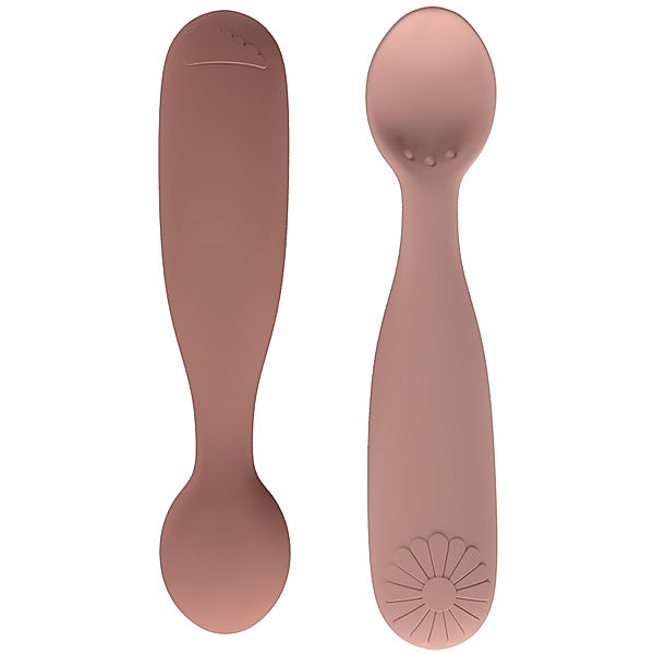 Cam Cam Copenhagen Silikon-Löffel BLUME 2er-Pack in dusty rose