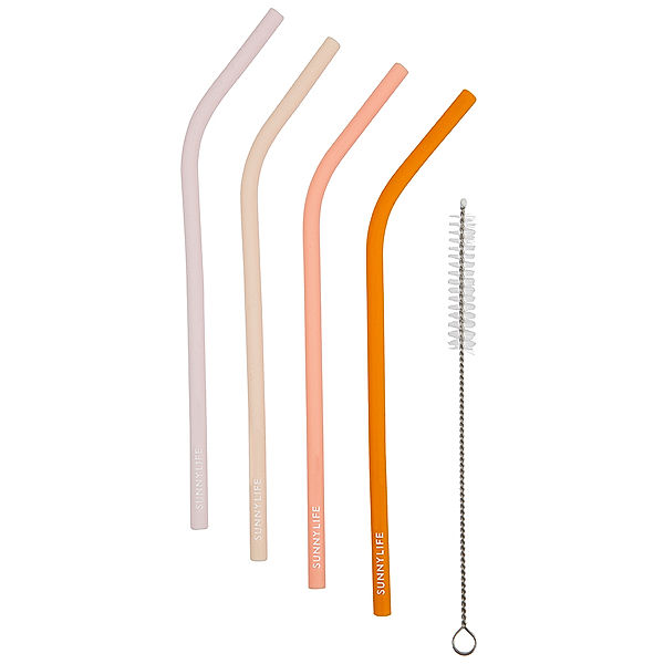 SUNNYLIFE Silikon-Trinkhalme STRAWS MULTI 4erSet