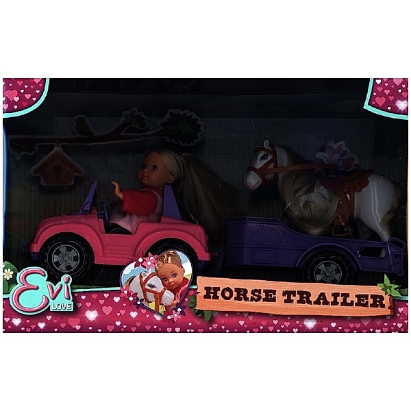 Simba Toys Simba - Evi's Love Geländewagen mit Pferdeanhänger, inklusive Zubehör