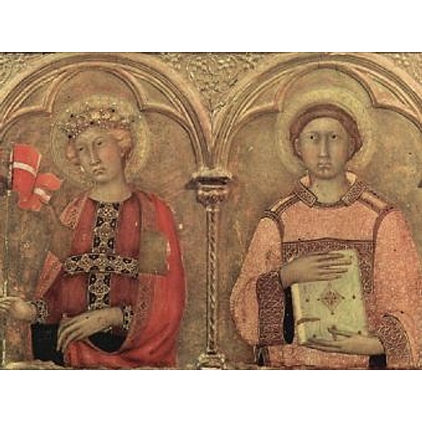 Simone Martini - Altarretabel von Pisa, dritte Predellatafel von links: Hl.Ursula und Hl.Laurenzius - 200 Teile (Puzzle)