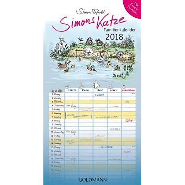 Simons Katze Familienkalender 2018, Simon Tofield