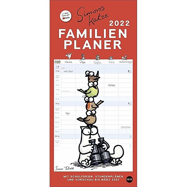 Simons Katze Familienplaner Kalender 2022 - Kalender bestellen