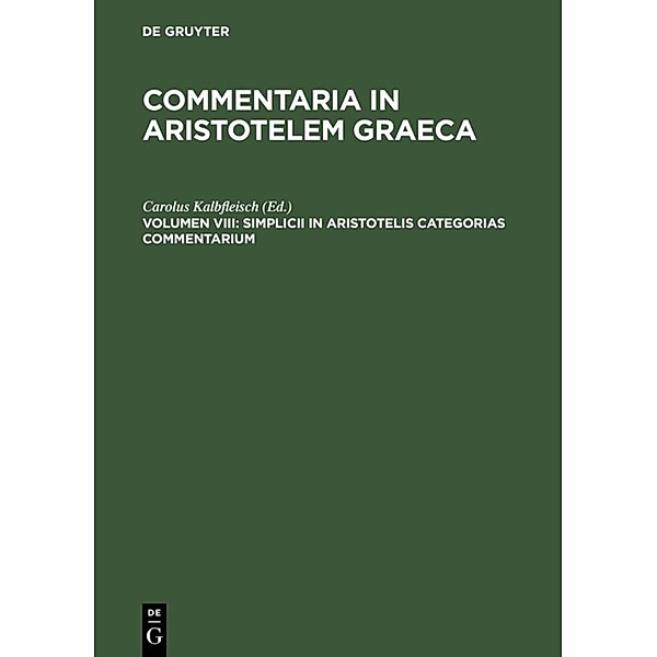 Simplicii in Aristotelis categorias commentarium