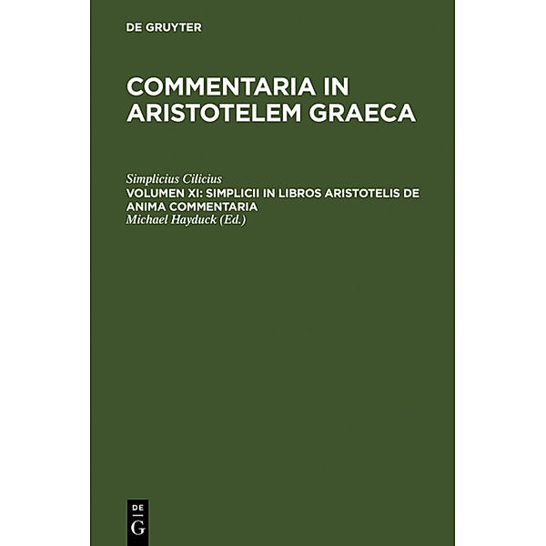 Simplicii in libros Aristotelis de anima commentaria, Simplicius Cilicius
