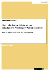 Sind hohe Löhne Schuld an dem anhaltenden Problem der Arbeitslosigkeit?: Eine Analyse aus der Sicht der Neoklassiker Christina Rokoss Author