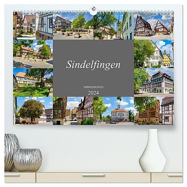 Sindelfingen Impressionen (hochwertiger Premium Wandkalender 2024 DIN A2 quer), Kunstdruck in Hochglanz, Dirk Meutzner