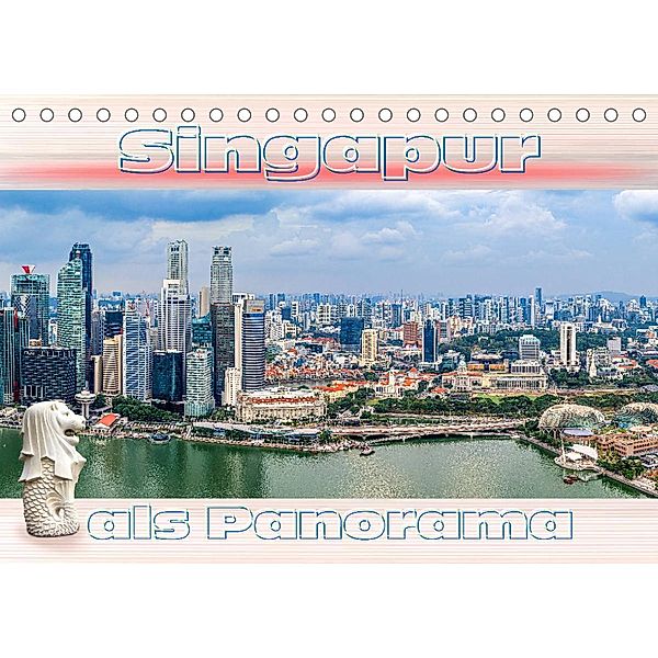 Singapur als Panorama (Tischkalender 2023 DIN A5 quer), Dieter Gödecke