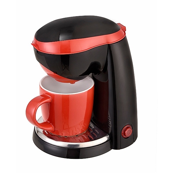 Single-Kaffeemaschine, Farbe: rot/schwarz
