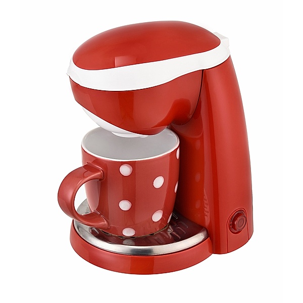 Single-Kaffeemaschine, Farbe: rot/weiß