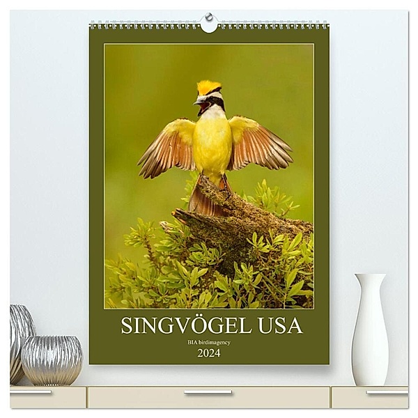 Singvögel USA (hochwertiger Premium Wandkalender 2024 DIN A2 hoch), Kunstdruck in Hochglanz, BIA birdimagency