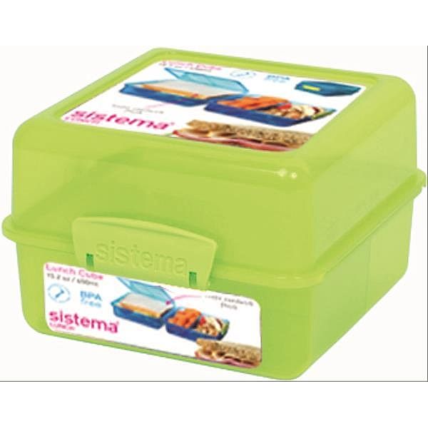 Sistema Lunch Cube To Go grün 1,4 l, 3-fach unterteilt