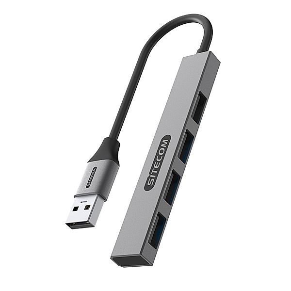 Sitecom USB-Hub nano CN-5002 USB-A zu 4x USB-A, 480 Mbit/s, Grau