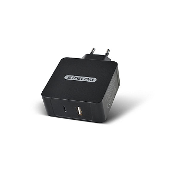 Sitecom USB-Ladeadapter CH-012, 1xUSB-A, 1xUSB-C Power Delivery, 57 W,