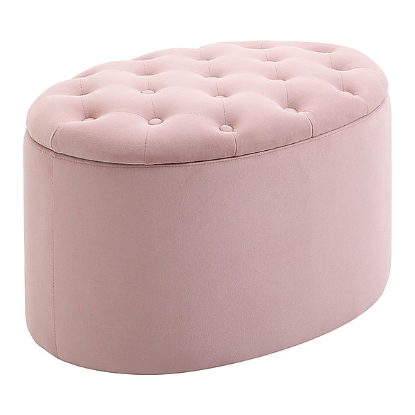 Sitzbank ovalförmig mit Stauraum (Farbe: rosa)