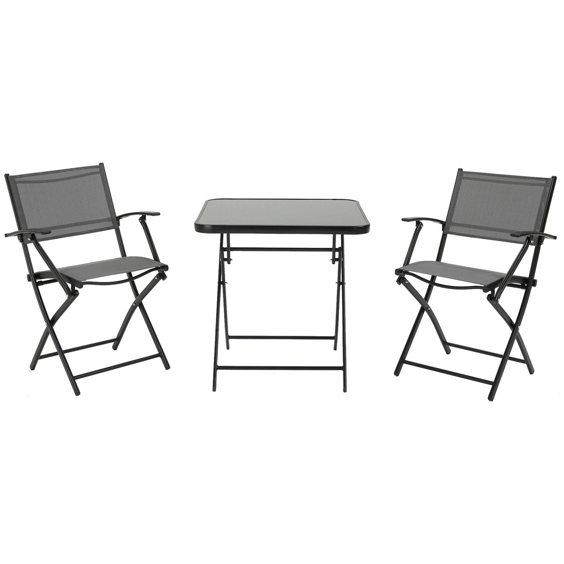 Sitzgruppe inklusive zwei Stühlen und ein Tisch mit Glasplatte schwarz  Farbe: schwarz | Weltbild.de