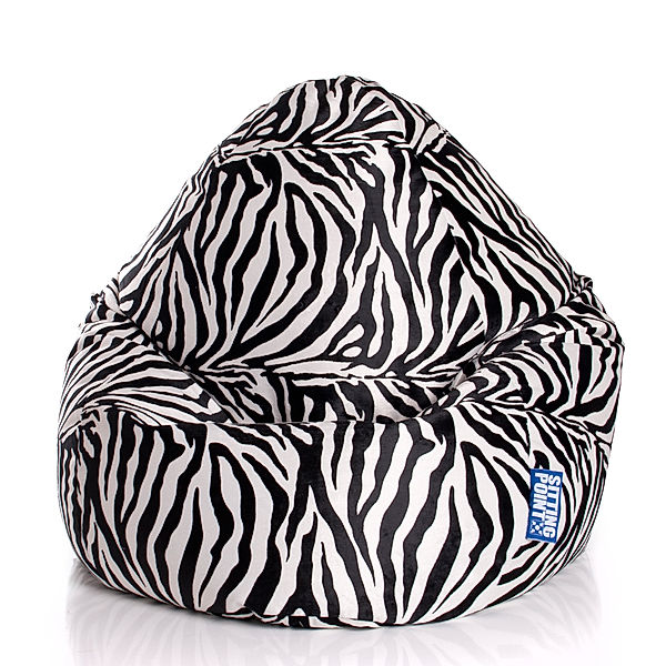 Sitzsack Beanbag Afro XL schwarz (Zebra)