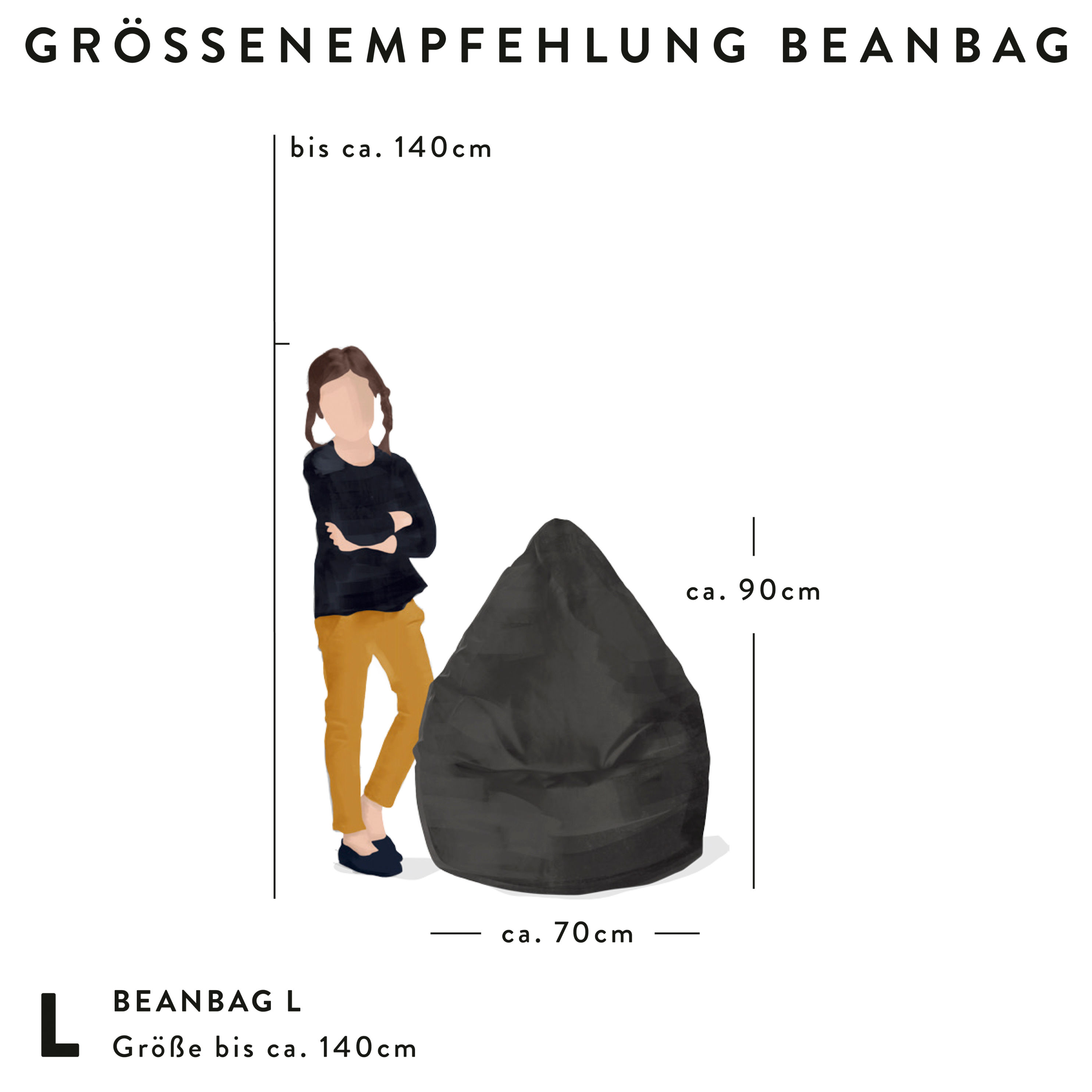 Sitzsack BeanBag BRAVA L Farbe: jeansblau kaufen