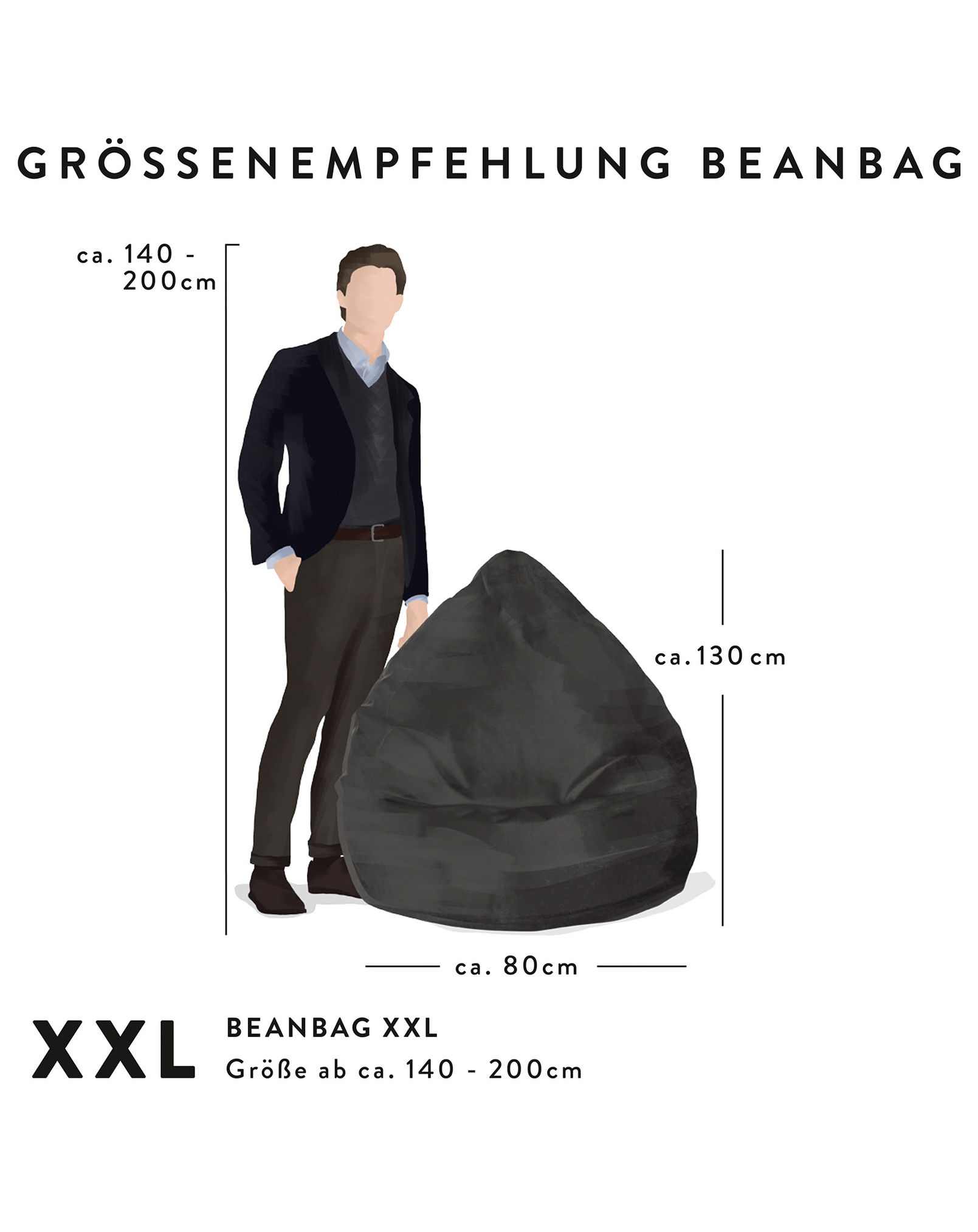 Sitzsack BeanBag BRAVA XXL Farbe: grau kaufen