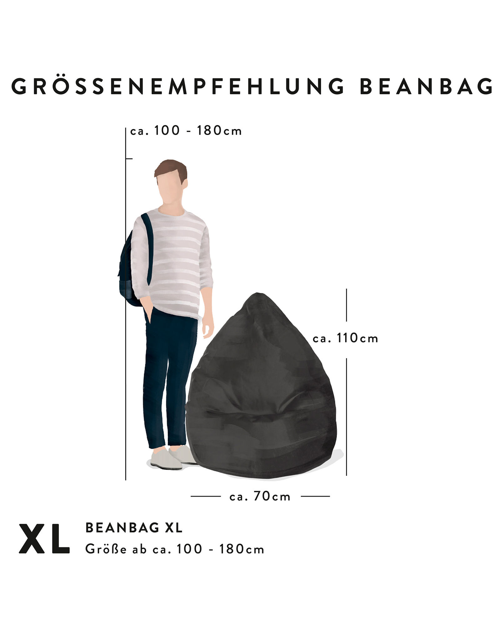 Sitzsack BeanBag EASY XL Farbe: grau kaufen | tausendkind.de