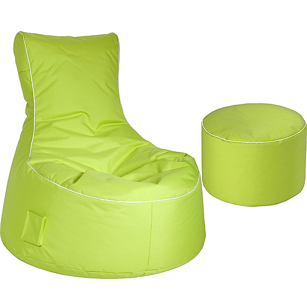 MAGMA HEIMTEX Sitzsack Set BRAVA: Swing & DotCom (Farbe: apfelgrün)