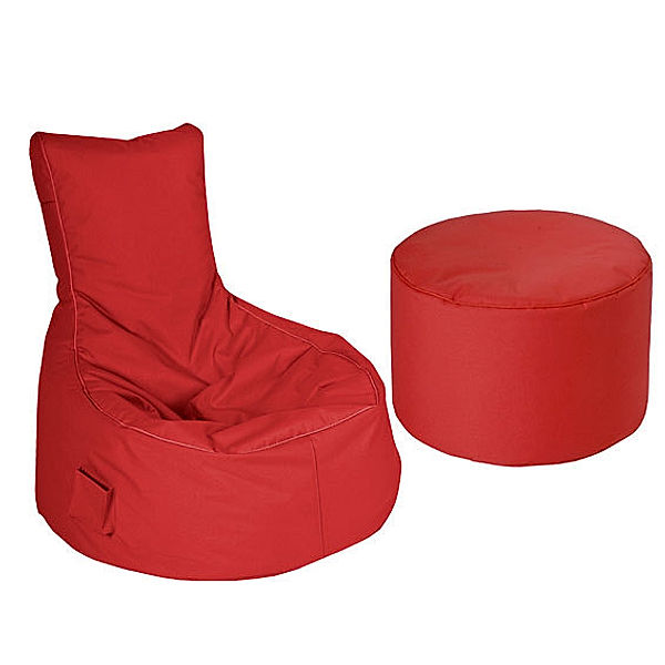 MAGMA HEIMTEX Sitzsack Set BRAVA: Swing & DotCom (Farbe: rot)