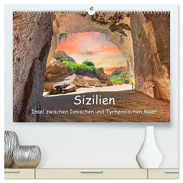 Sizilien - Insel zwischen Ionischen und Tyrhennischen Meer (hochwertiger Premium Wandkalender 2024 DIN A2 quer), Kunstdruck in Hochglanz, Ulrich Männel