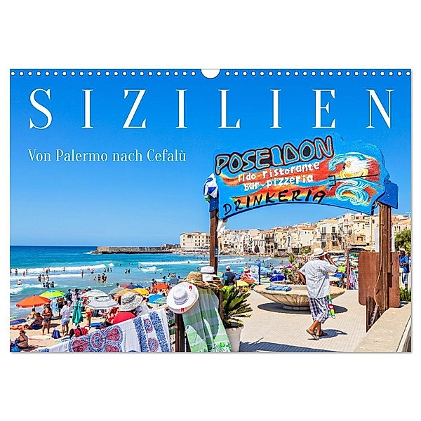 Sizilien - Von Palermo nach Cefalù (Wandkalender 2024 DIN A3 quer), CALVENDO Monatskalender, Dieter Meyer
