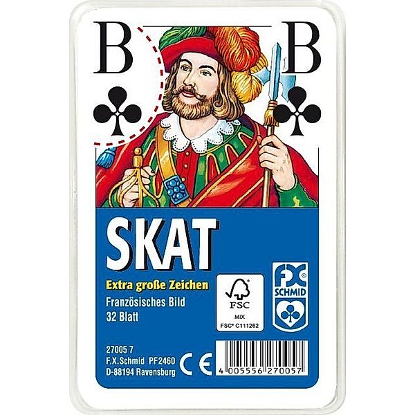 Ravensburger Verlag Skat, Französisches Bild mit grossen Zeichen (Spielkarten)