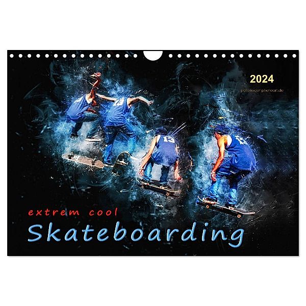 Skateboarding - extrem cool (Wandkalender 2024 DIN A4 quer), CALVENDO Monatskalender, Peter Roder