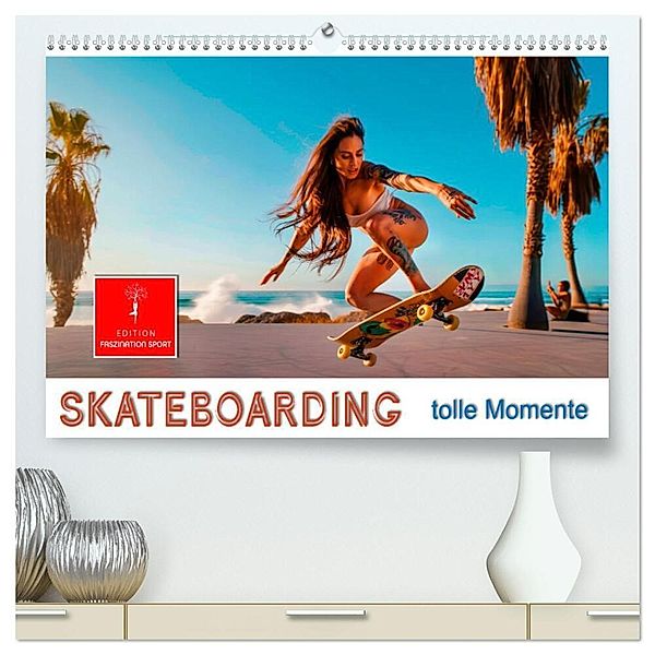 Skateboarding - tolle Momente (hochwertiger Premium Wandkalender 2025 DIN A2 quer), Kunstdruck in Hochglanz, Calvendo, Peter Roder