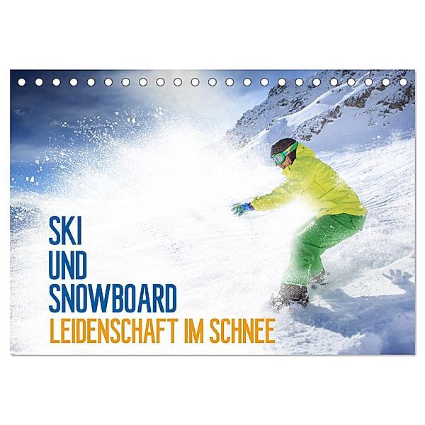 Ski und Snowboard - Leidenschaft im Schnee (Tischkalender 2024 DIN A5 quer), CALVENDO Monatskalender, Val Thoermer
