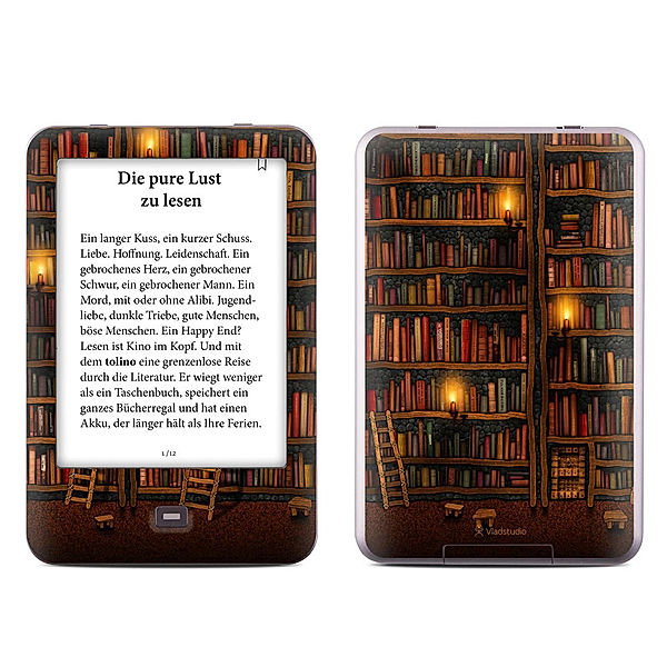 Skin für eBook Reader tolino shine (Farbe: library)