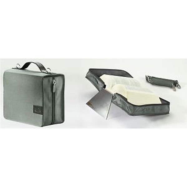 SKIN Tasche BASIC Gr. L (Sartorius) silber-grau / mit Tragegurt & Buchstütze