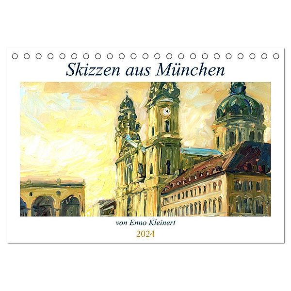 Skizzen aus München (Tischkalender 2024 DIN A5 quer), CALVENDO Monatskalender, dieKLEINERT/ Enno Kleinert