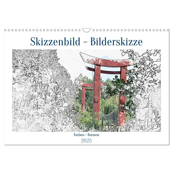 Skizzenbilder - Bilderskizzen (Wandkalender 2025 DIN A3 quer), CALVENDO Monatskalender, Calvendo, Frank Uffmann