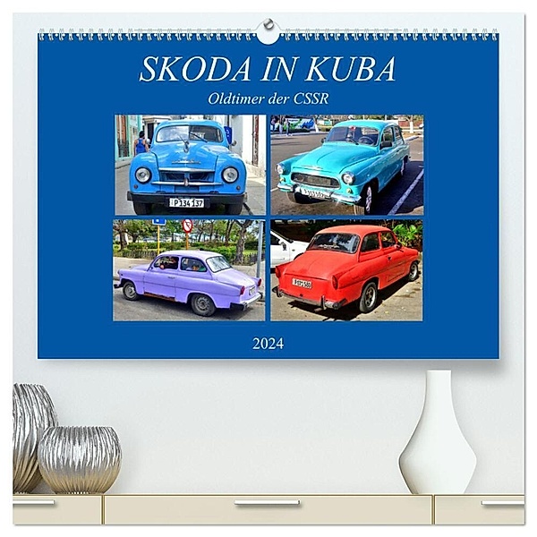 SKODA IN KUBA - Oldtimer der CSSR (hochwertiger Premium Wandkalender 2024 DIN A2 quer), Kunstdruck in Hochglanz, Henning von Löwis of Menar