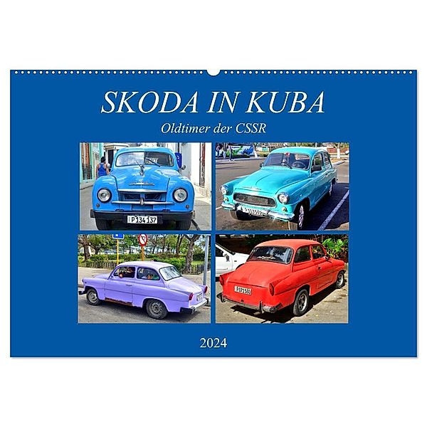 SKODA IN KUBA - Oldtimer der CSSR (Wandkalender 2024 DIN A2 quer), CALVENDO Monatskalender, Henning von Löwis of Menar