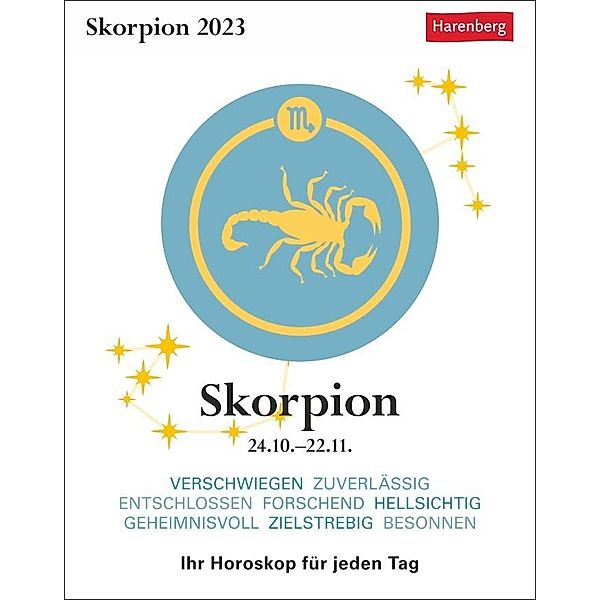 Skorpion Sternzeichenkalender 2023: Tagesabreißkalender. Mini-Tischkalender 2023 mit täglichem Horoskop. Kleiner Kalende, Robert Satorius