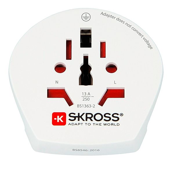 SKROSS Reisestecker World to Europe (Einzelartikel), Weiss