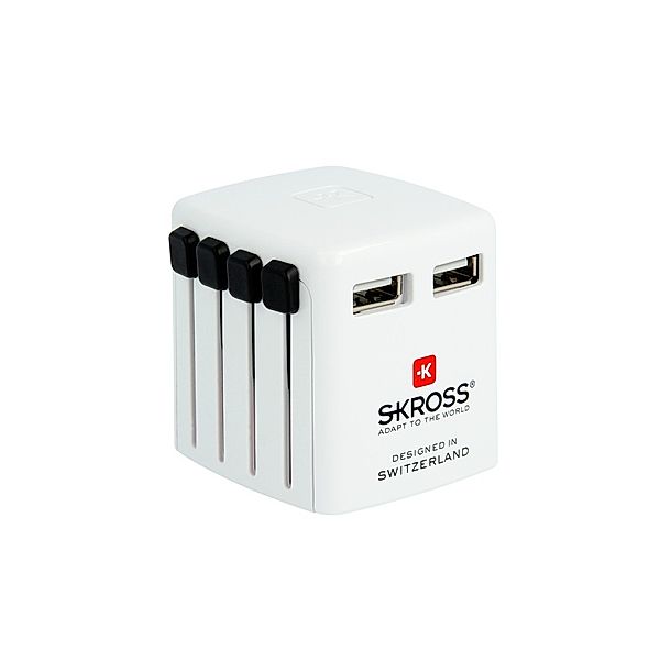 SKROSS Reisestecker World USB Charger (2,4A), Weiß