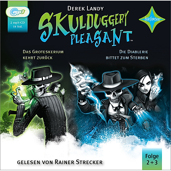 Skulduggery Pleasant - Das Groteskerium schlägt zurück +  Die Diablerie bittet zum Sterben,2 Audio-CD, MP3, Derek Landy