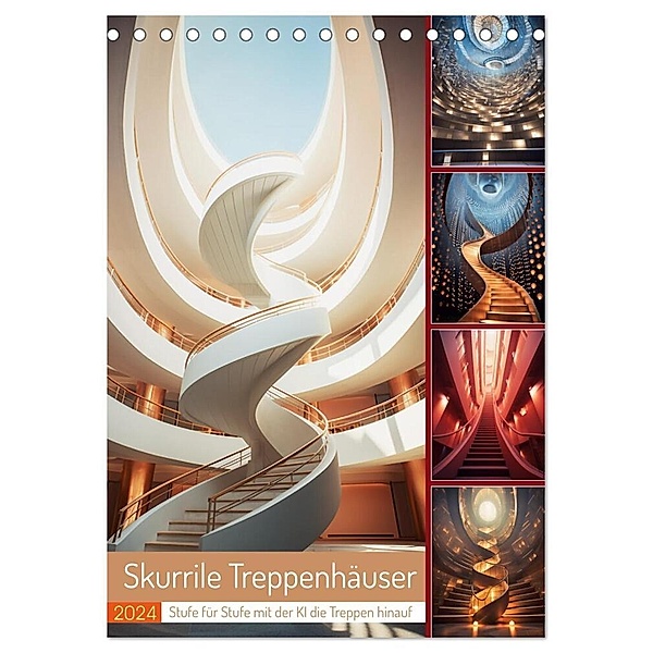 Skurrile Treppenhäuser (Tischkalender 2024 DIN A5 hoch), CALVENDO Monatskalender, Steffen Gierok-Latniak