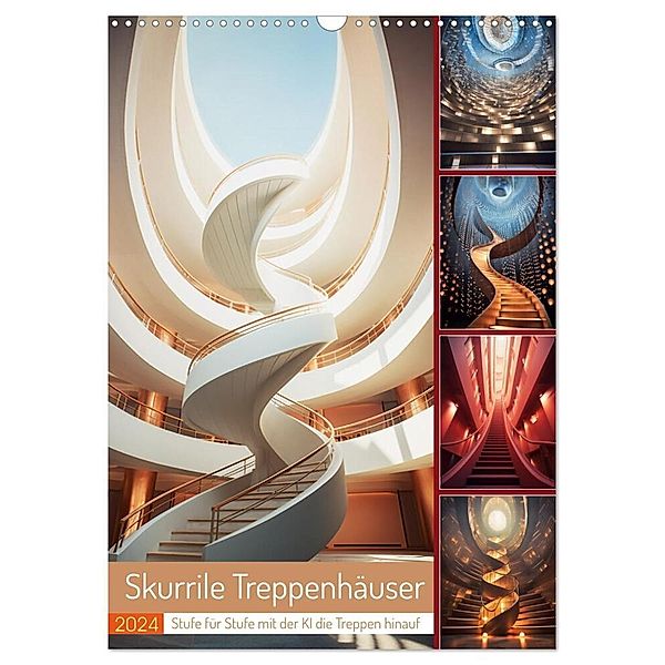 Skurrile Treppenhäuser (Wandkalender 2024 DIN A3 hoch), CALVENDO Monatskalender, Steffen Gierok-Latniak