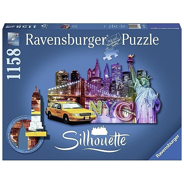 Skyline, New York Silhouette Puzzle 1158 Teile