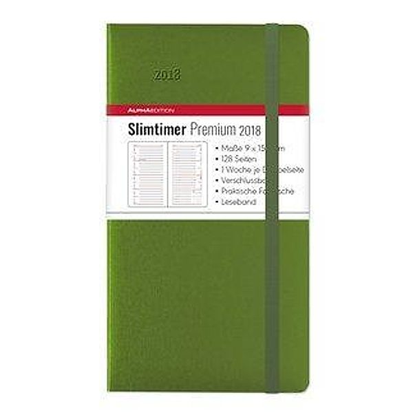 Slimtimer Premium Lime 2018 - Taschenplaner