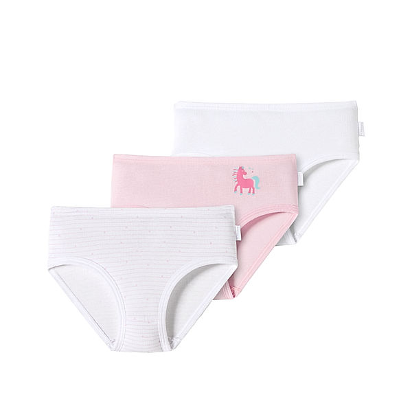 Schiesser Slip FINE PONY 3er-Pack in weiß/rosa